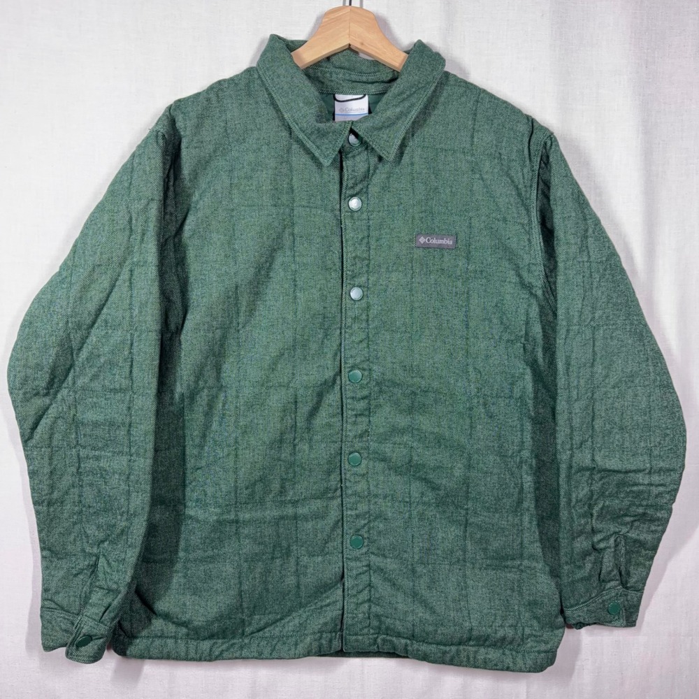 Columbia Shacket Mens Medium Landroamer Quilted Insulated Outdoors Jacket EUC
